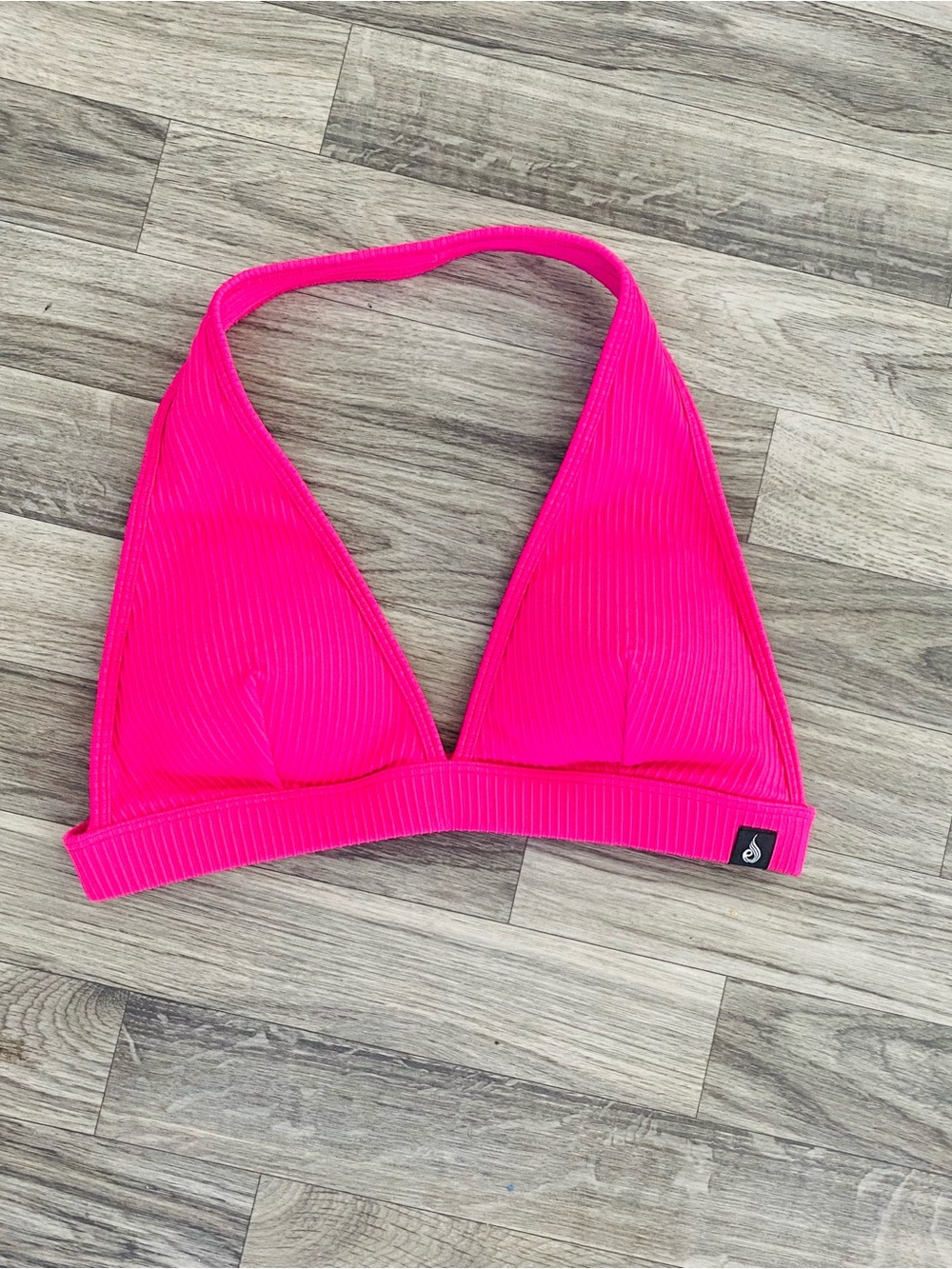 Ryder wear women’s medium Neon Pink Ribbed Halter Bikini Top workout top
